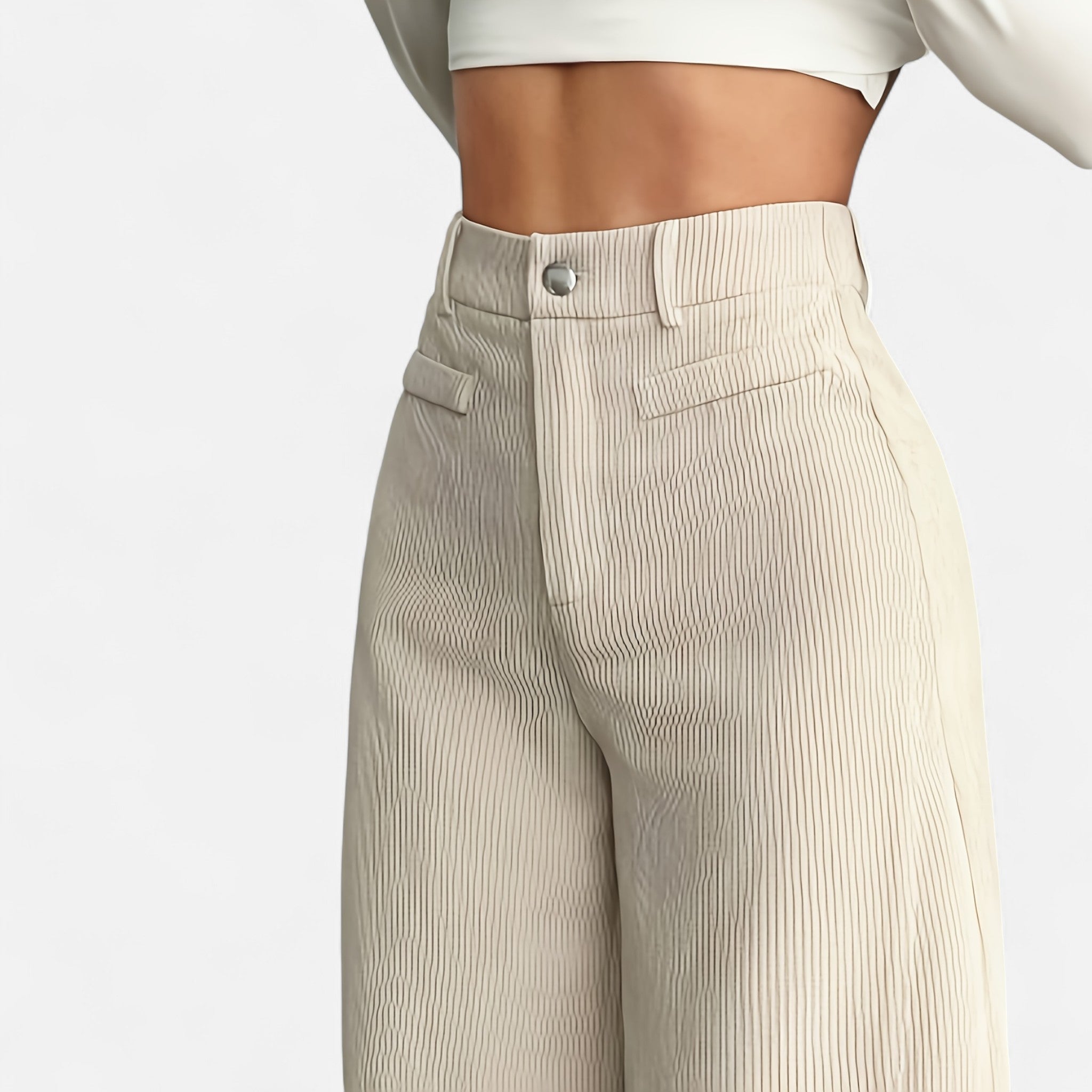 Renvieri | Pantalon Large Taille Haute – Allure Architecturale