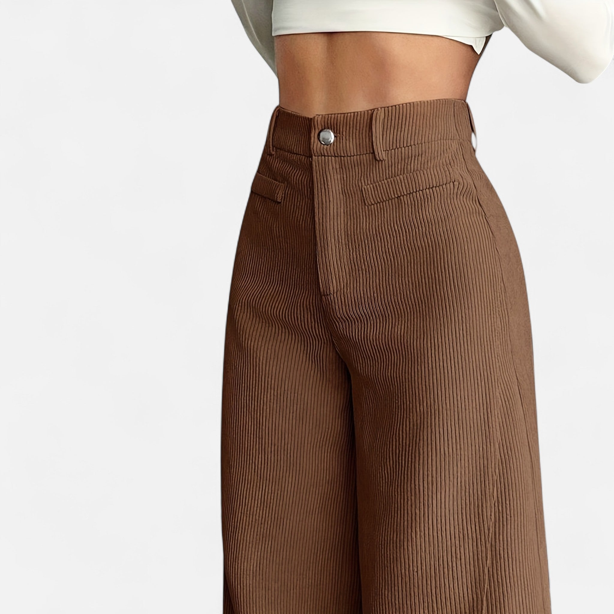 Renvieri | Pantalon Large Taille Haute – Allure Architecturale