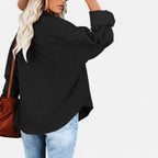 Renvieri | Surchemise Femme Oversize en Velours Côtelé – Élégance Décontractée