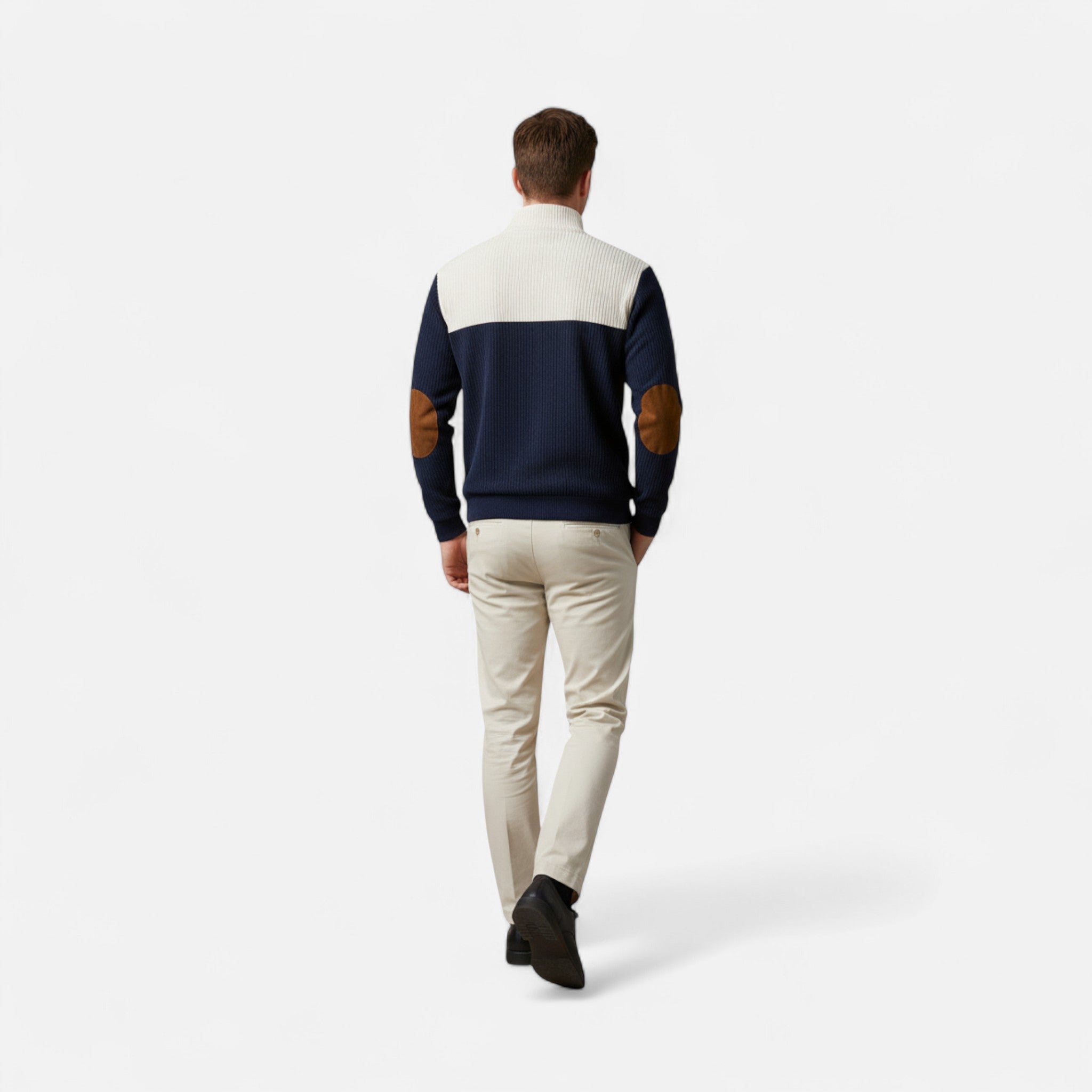 Renvieri | Pull Rétro Color Block – Élégance Texturée