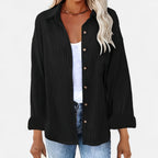 Renvieri | Surchemise Femme Oversize en Velours Côtelé – Élégance Décontractée