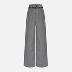 Renvieri | Pantalon Taille Haute Gris – Élégance Structurée