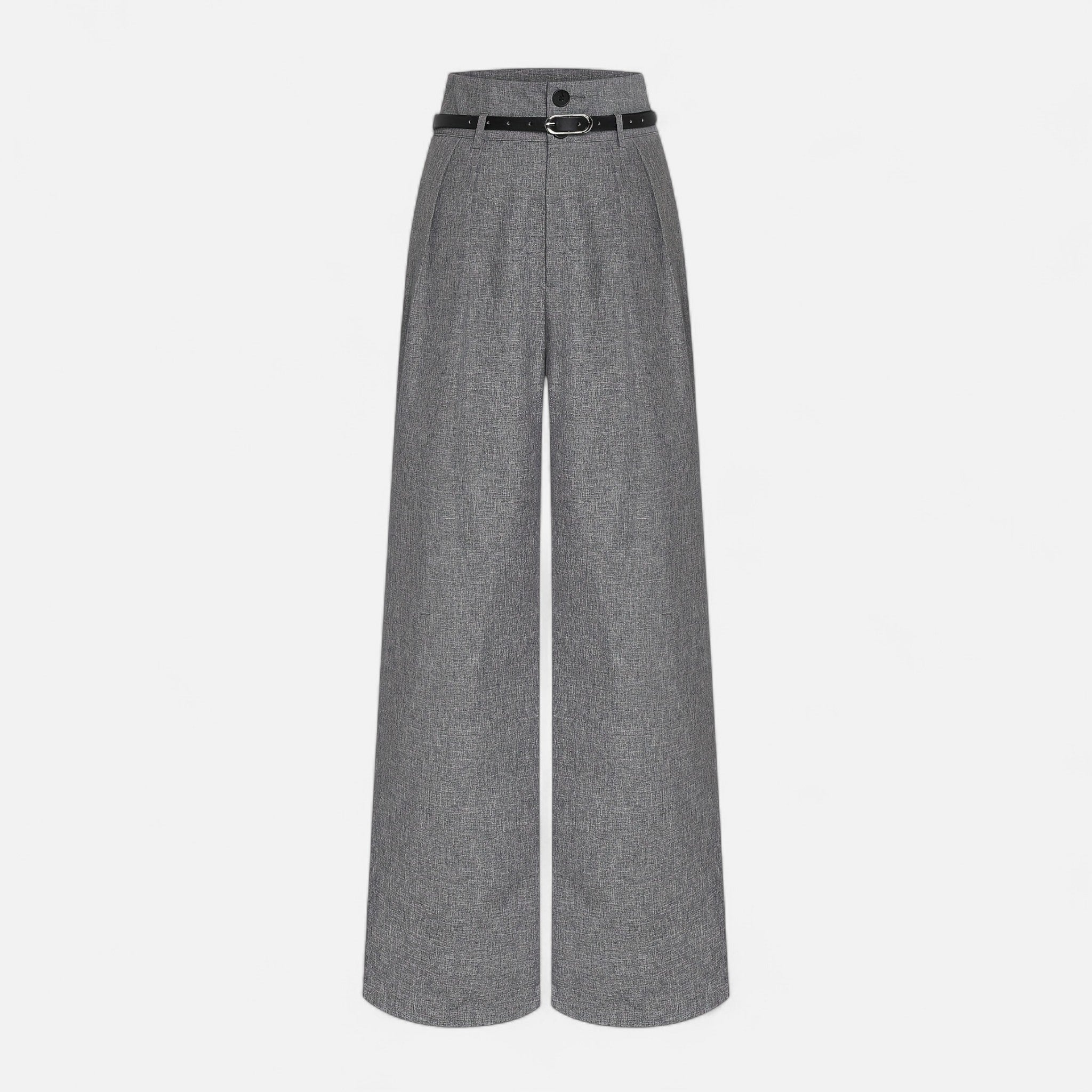 Renvieri | Pantalon Taille Haute Gris – Élégance Structurée