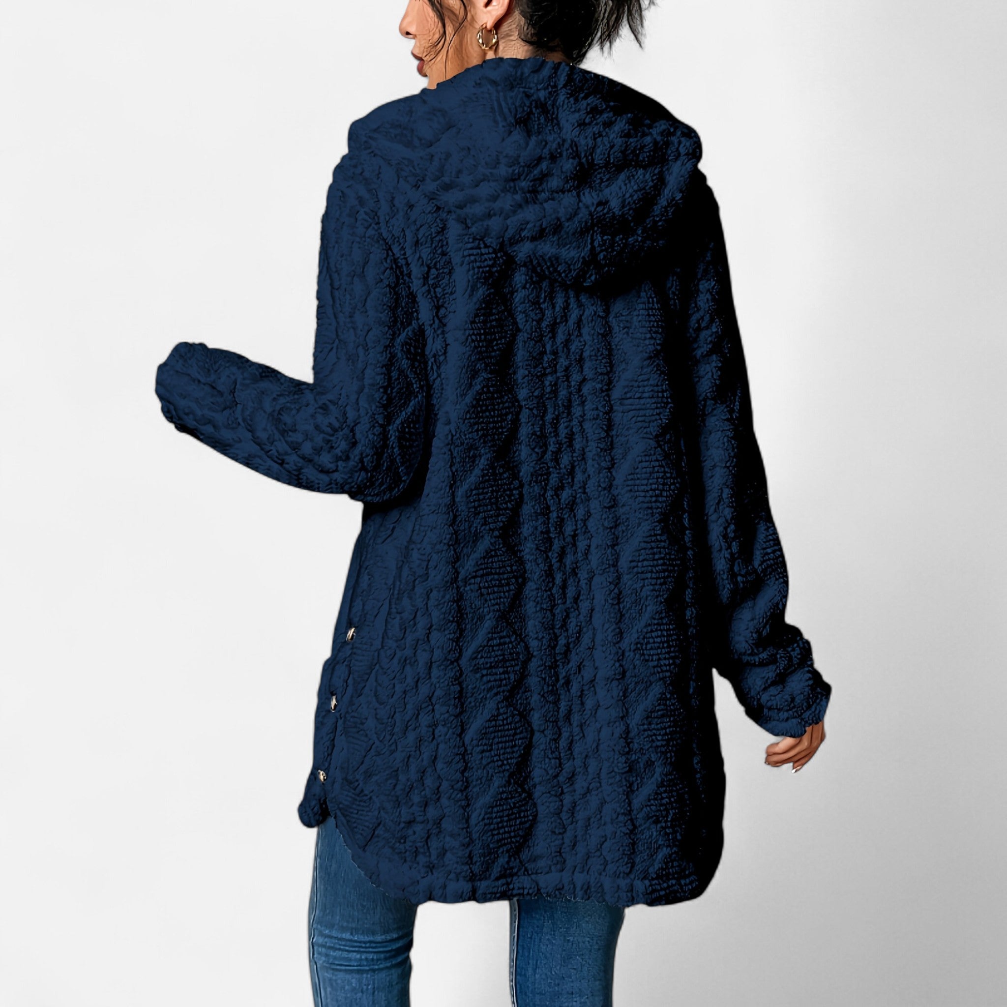 Renvieri | Manteau en Jacquard à Capuche – Élégance d’Hiver