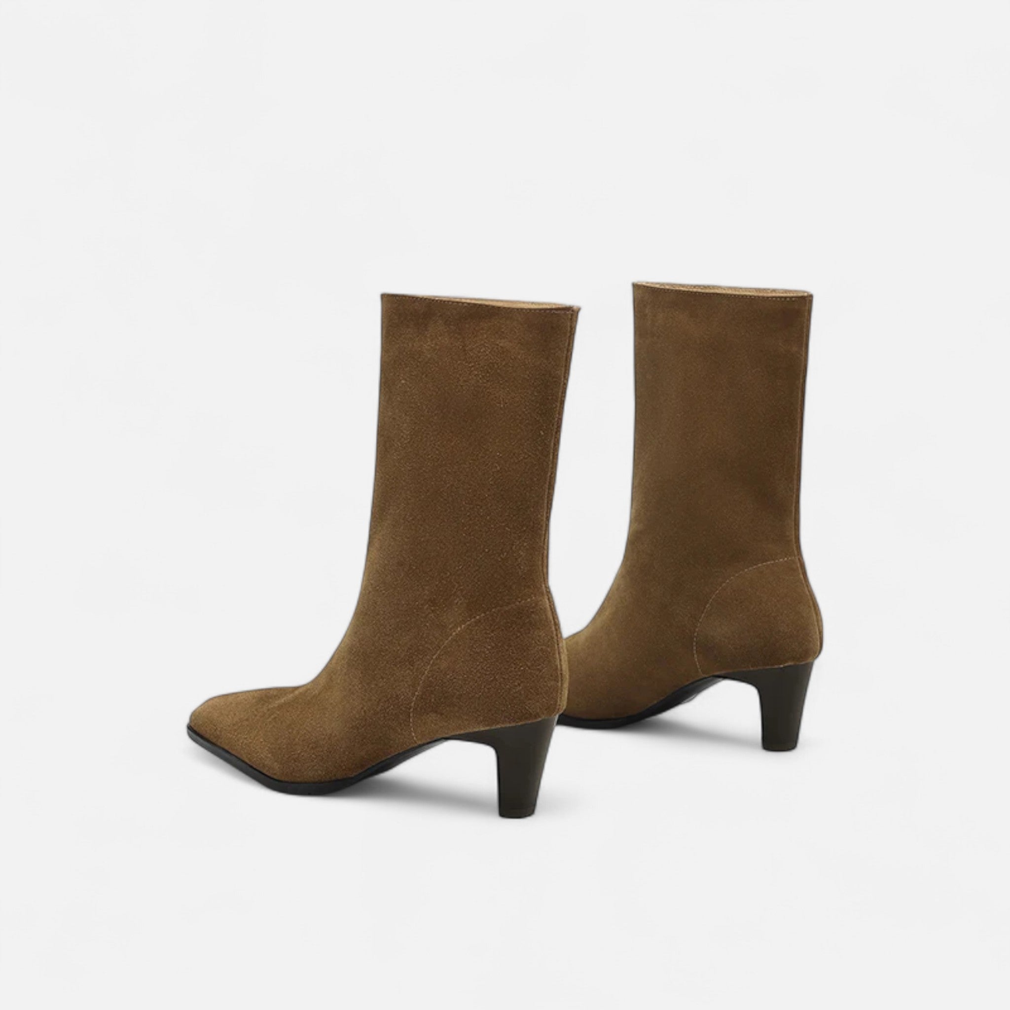 Renvieri | Bottines à Talon Bloc Haut Femme – Suède Élégant