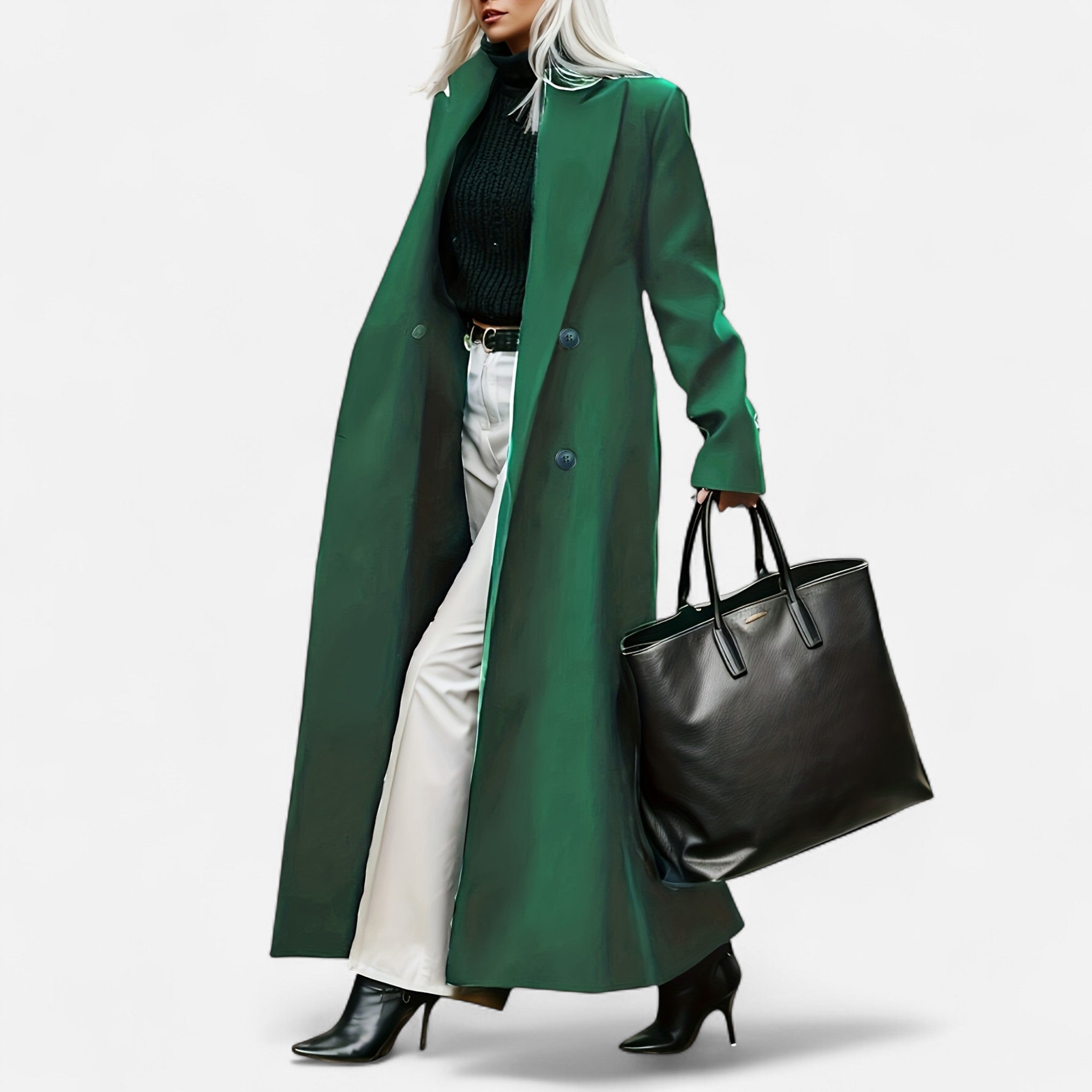 Renvieri | Trench Long Femme – Élégance Hivernale à Double Boutonnage