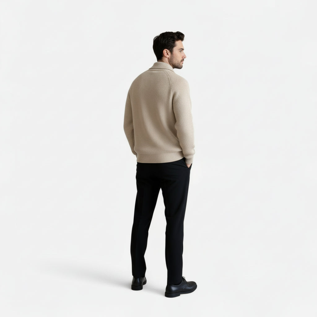 Renvieri | Pull Zippé Épais – Chaleur et Élégance Décontractée