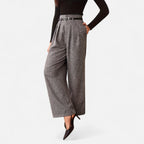 Renvieri | Pantalon Taille Haute Gris – Élégance Structurée