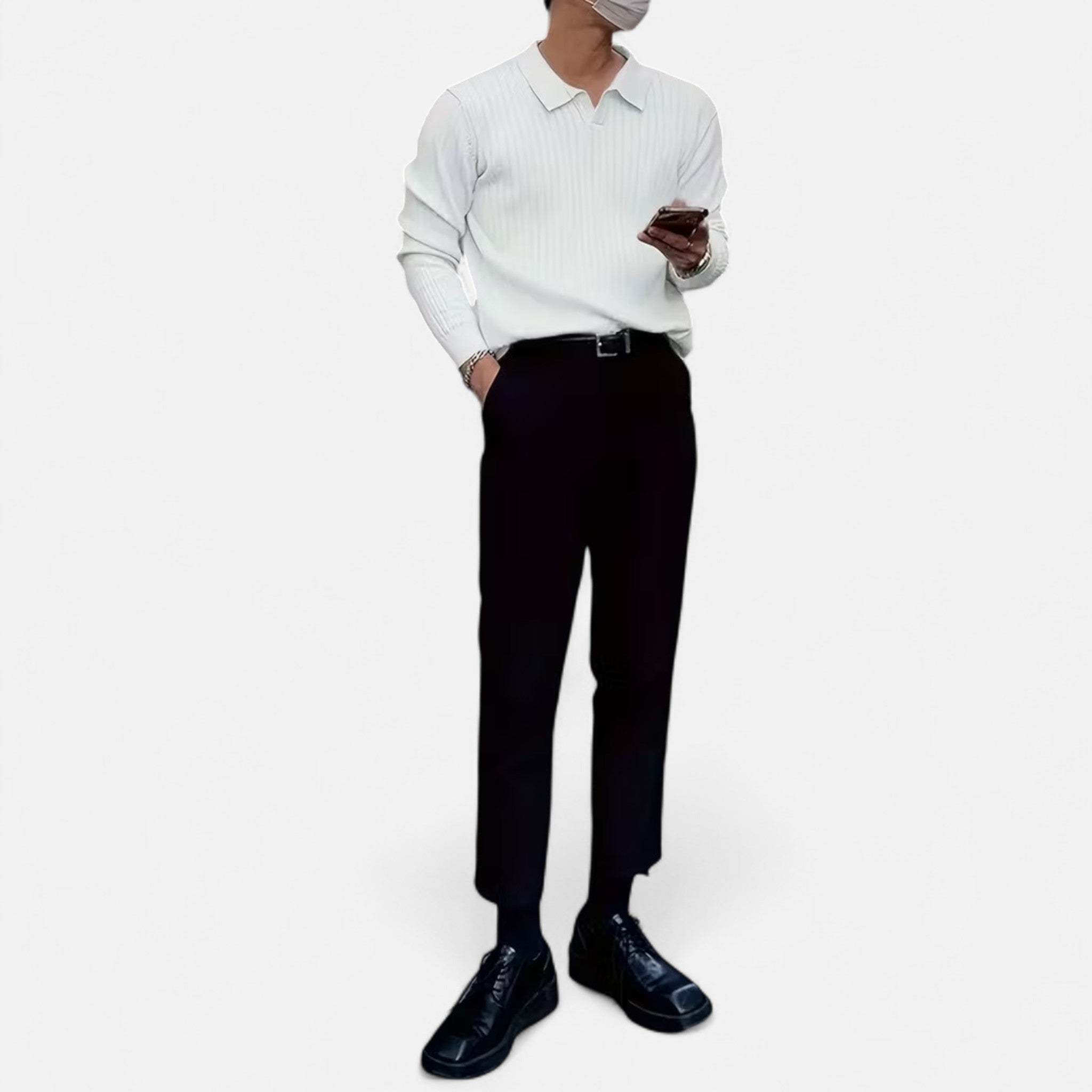 Renvieri | Pull Col Polo – Élégance Décontractée