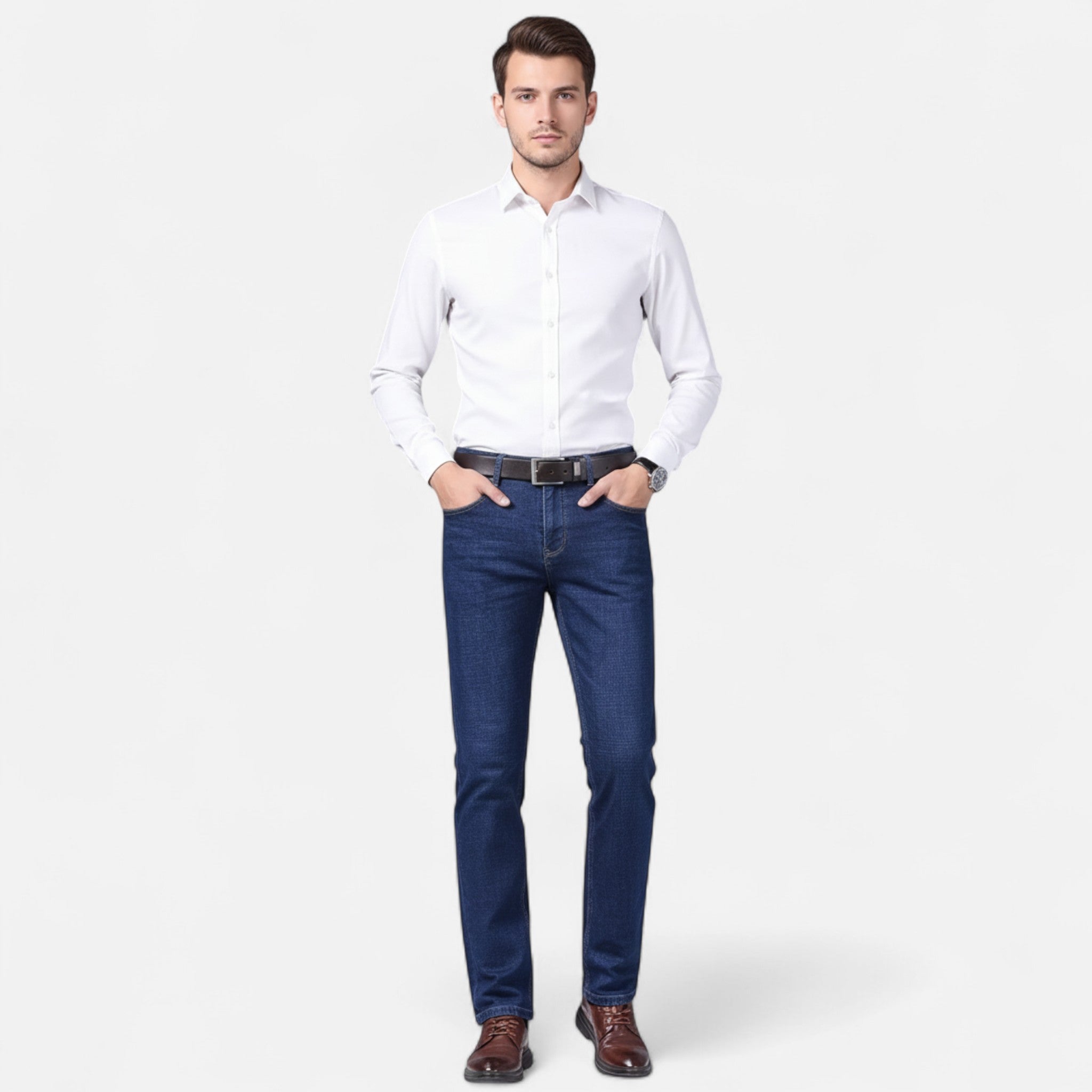 Renvieri | Jean Effet Denim – Élégance Décontractée