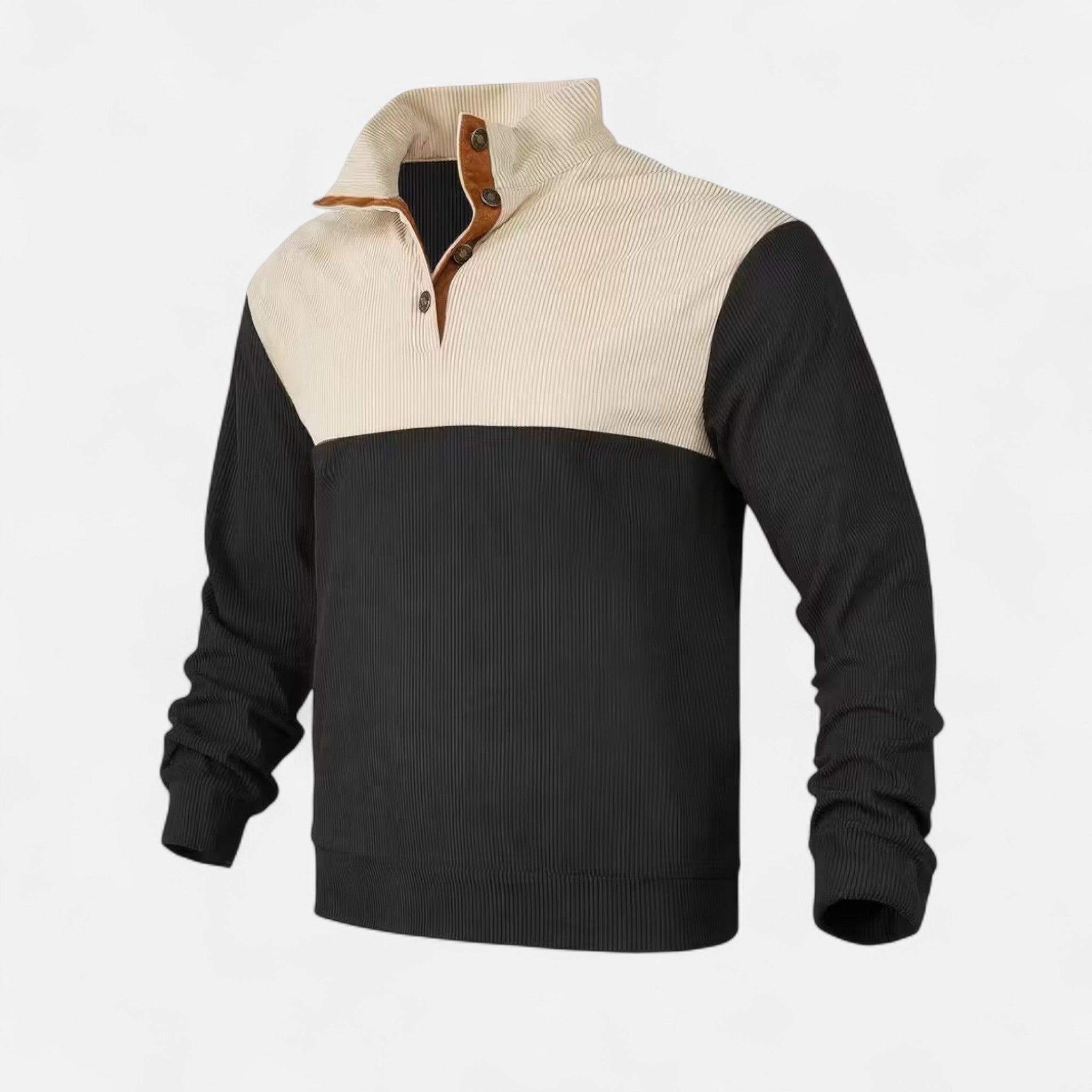 Renvieri | Pull Rétro Color Block – Élégance Texturée