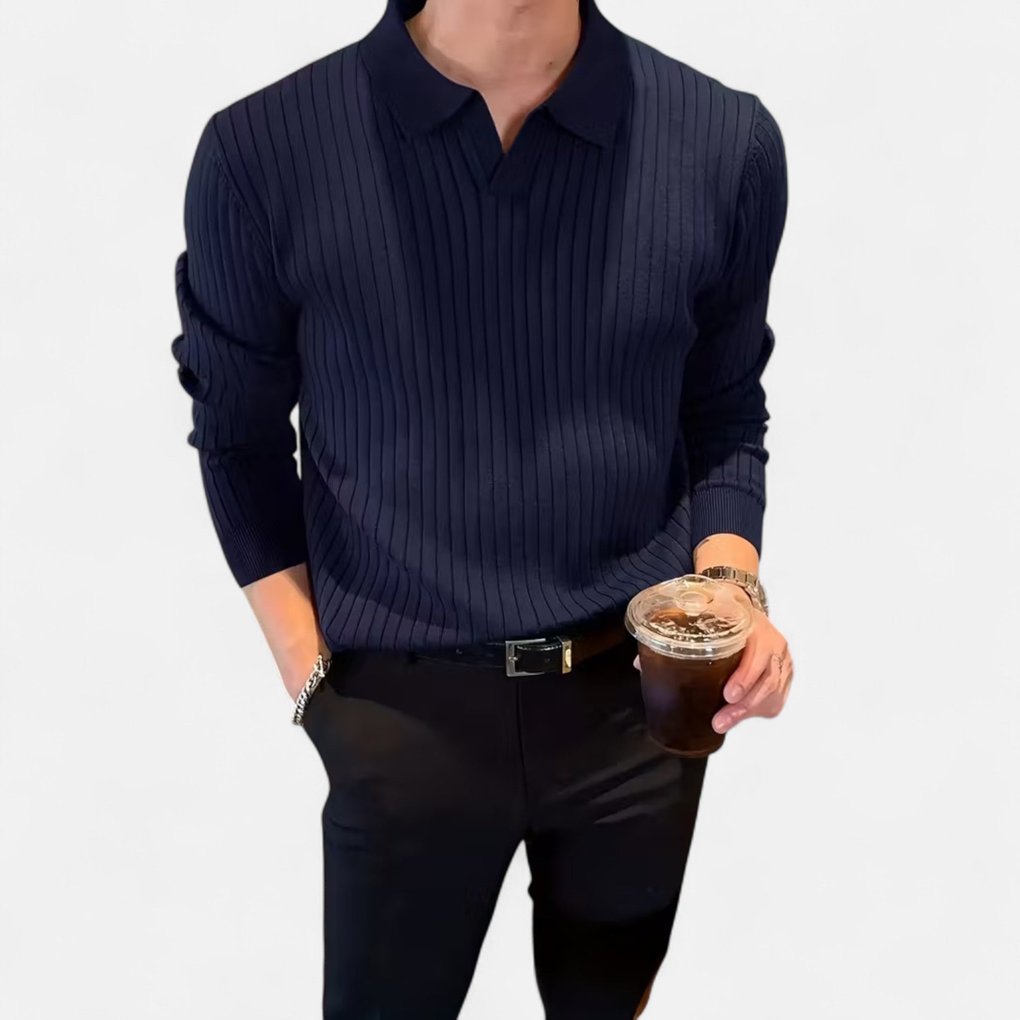 Renvieri | Pull Col Polo – Élégance Décontractée