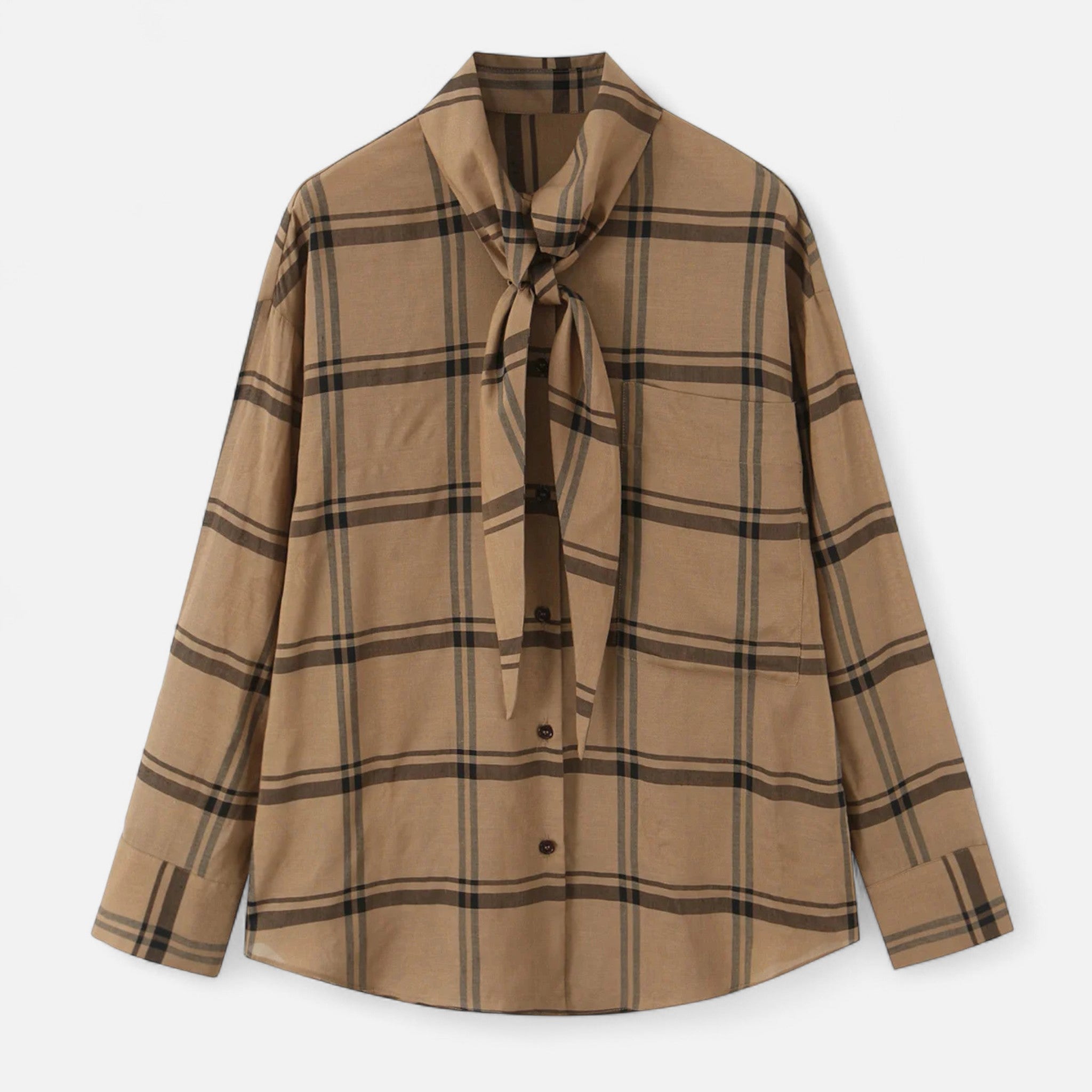 Renvieri | Amélie – Chemise à Rayures avec Nœud Élégant