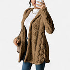 Renvieri | Manteau en Jacquard à Capuche – Élégance d’Hiver