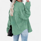 Renvieri | Surchemise Femme Oversize en Velours Côtelé – Élégance Décontractée