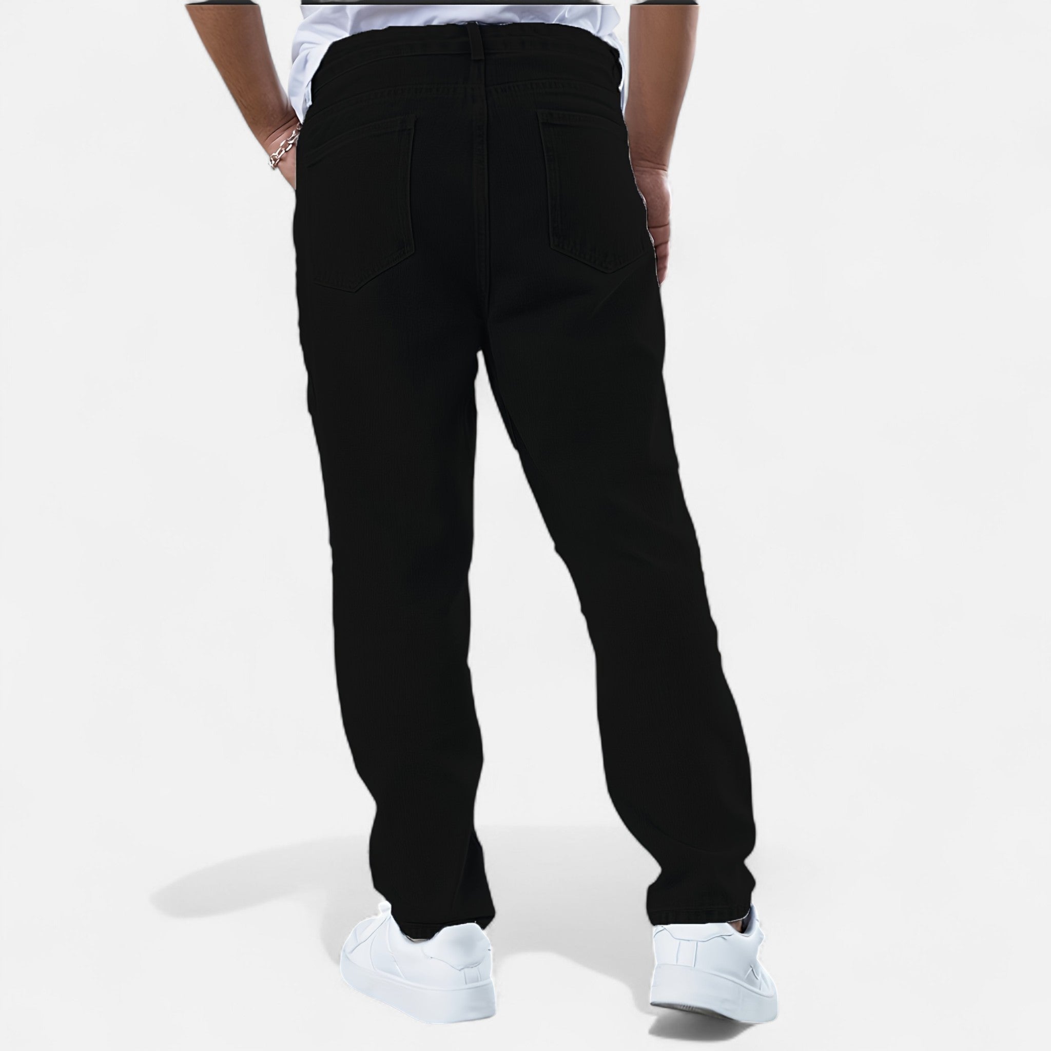 Renvieri | Jean Droit Noir Délavé – Force et Élégance