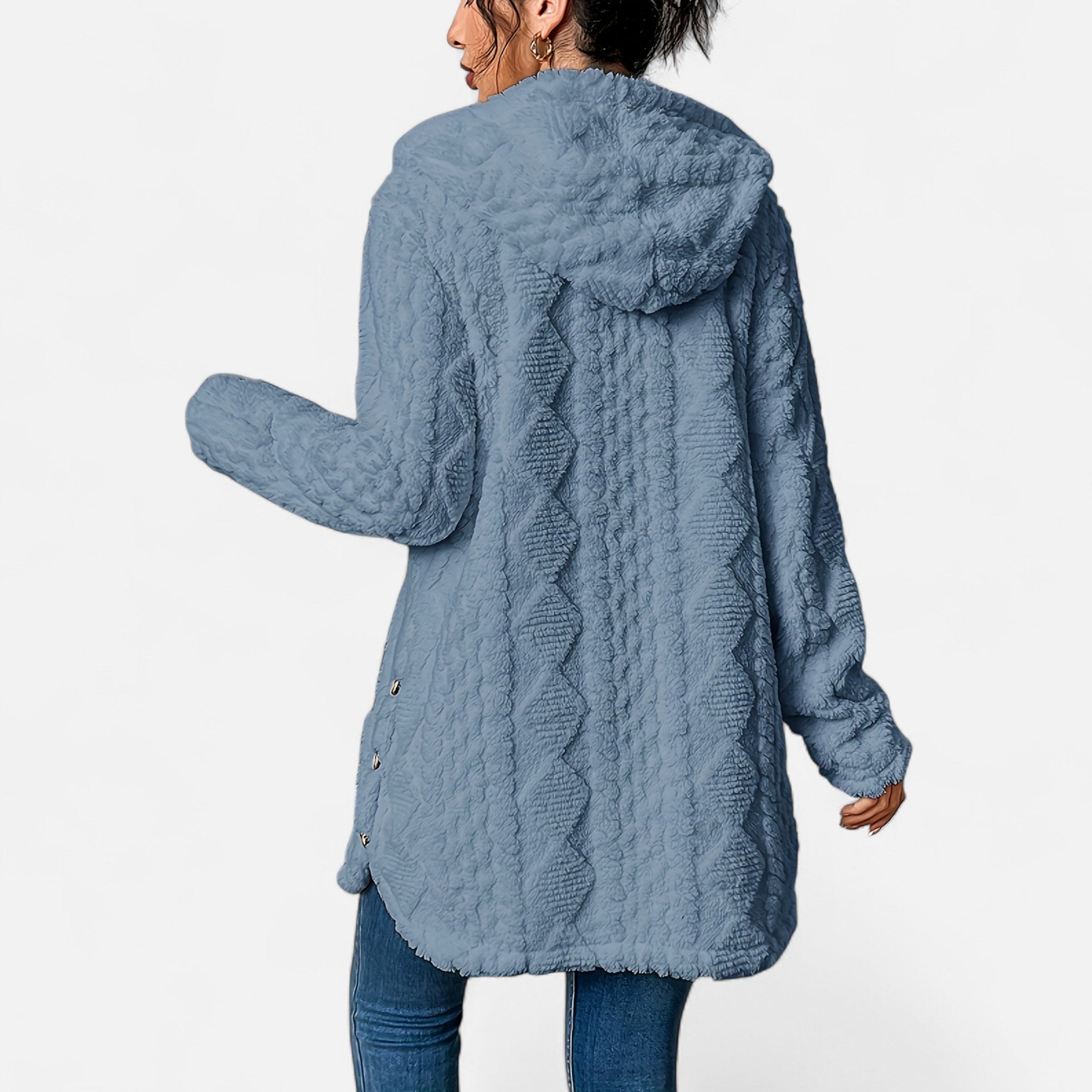 Renvieri | Manteau en Jacquard à Capuche – Élégance d’Hiver