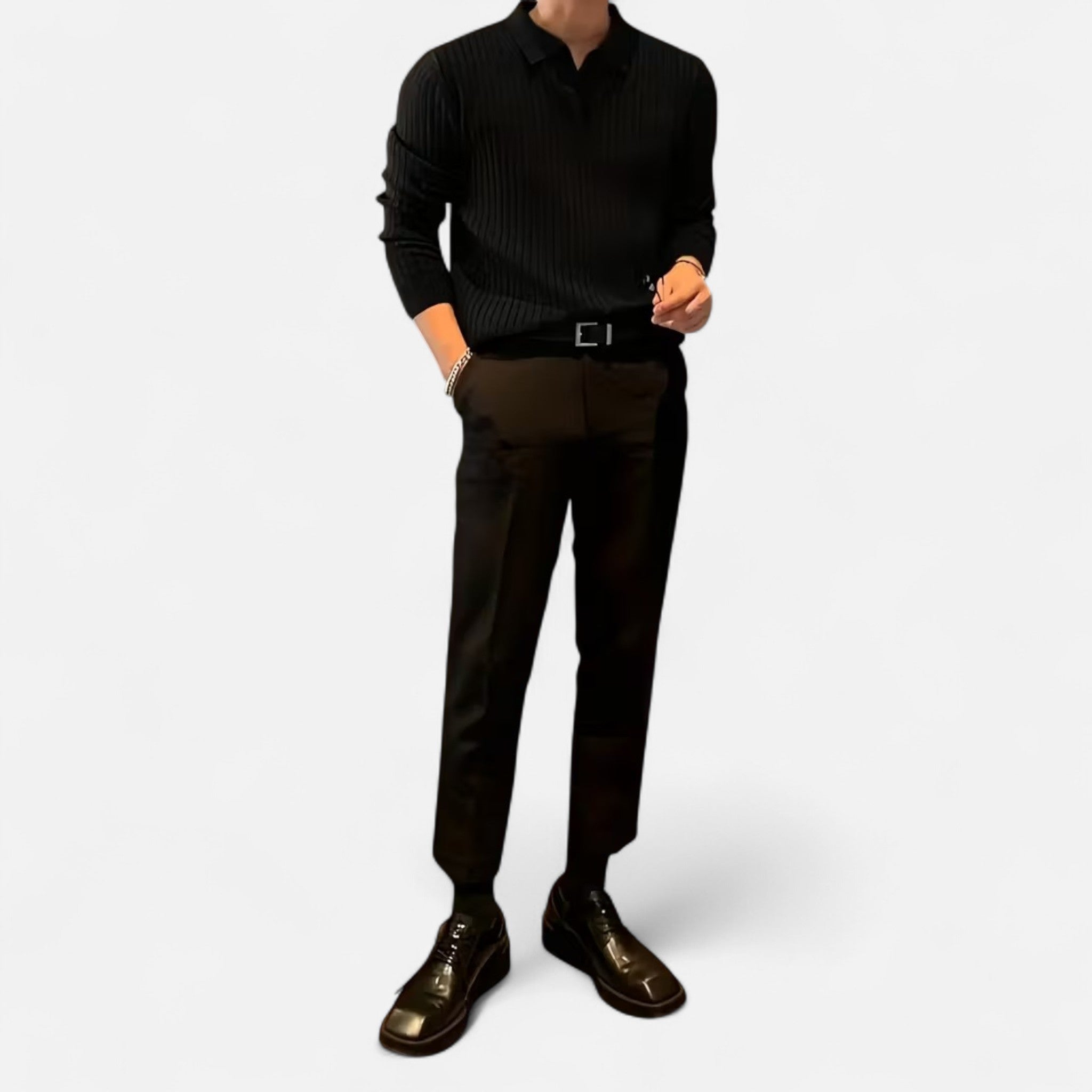 Renvieri | Pull Col Polo – Élégance Décontractée