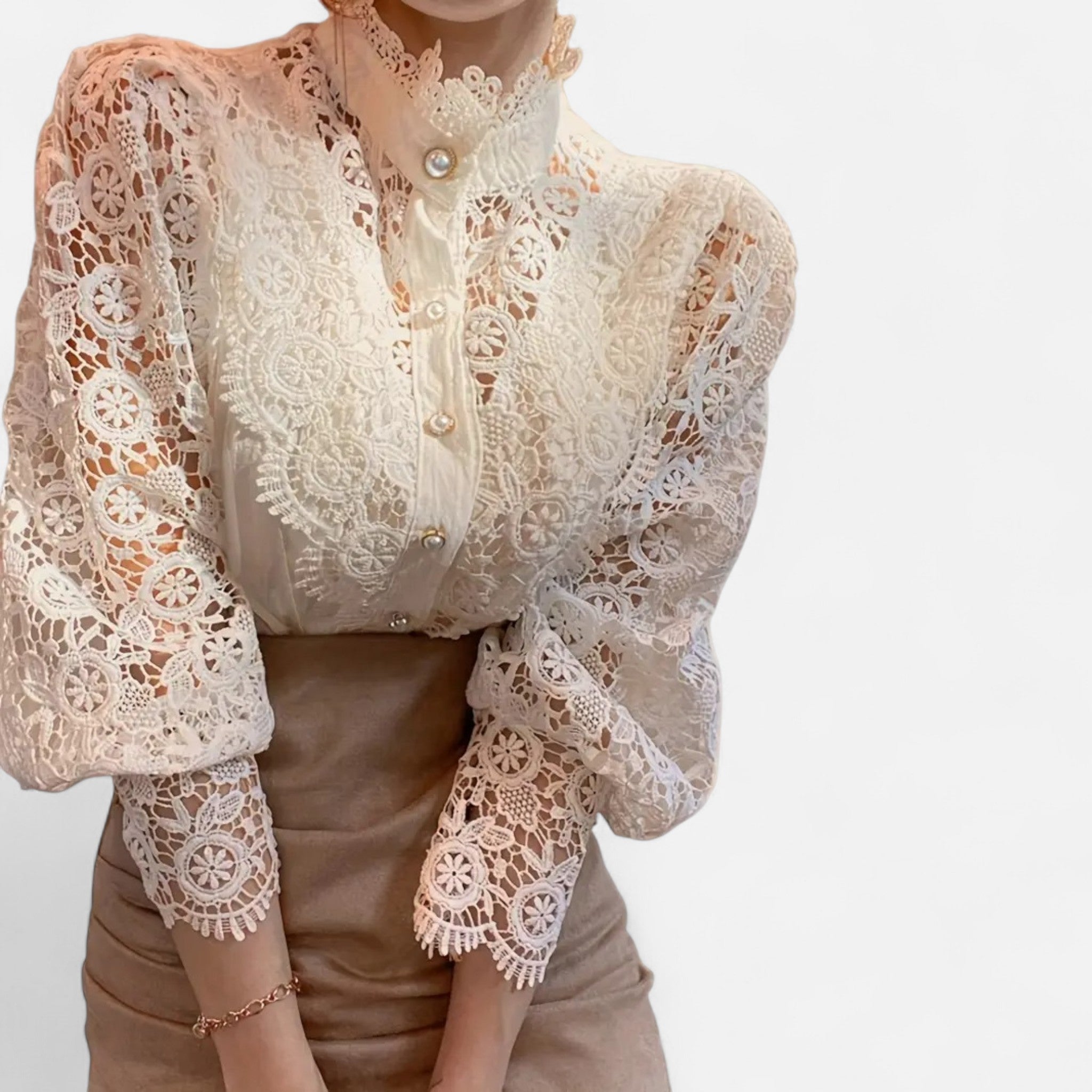 Renvieri | Blouse Victorienne Femme – Dentelle et Grâce