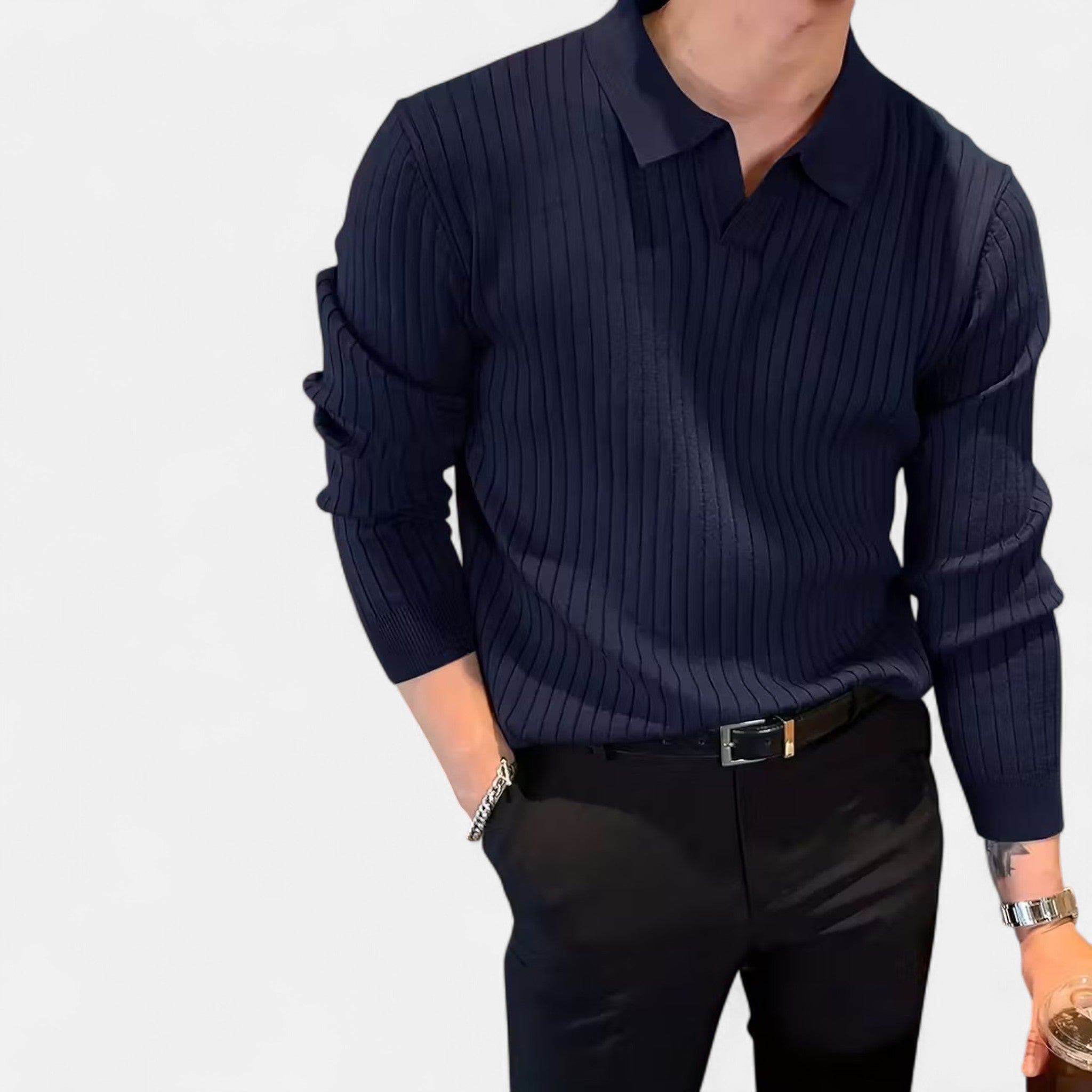 Renvieri | Pull Col Polo – Élégance Décontractée