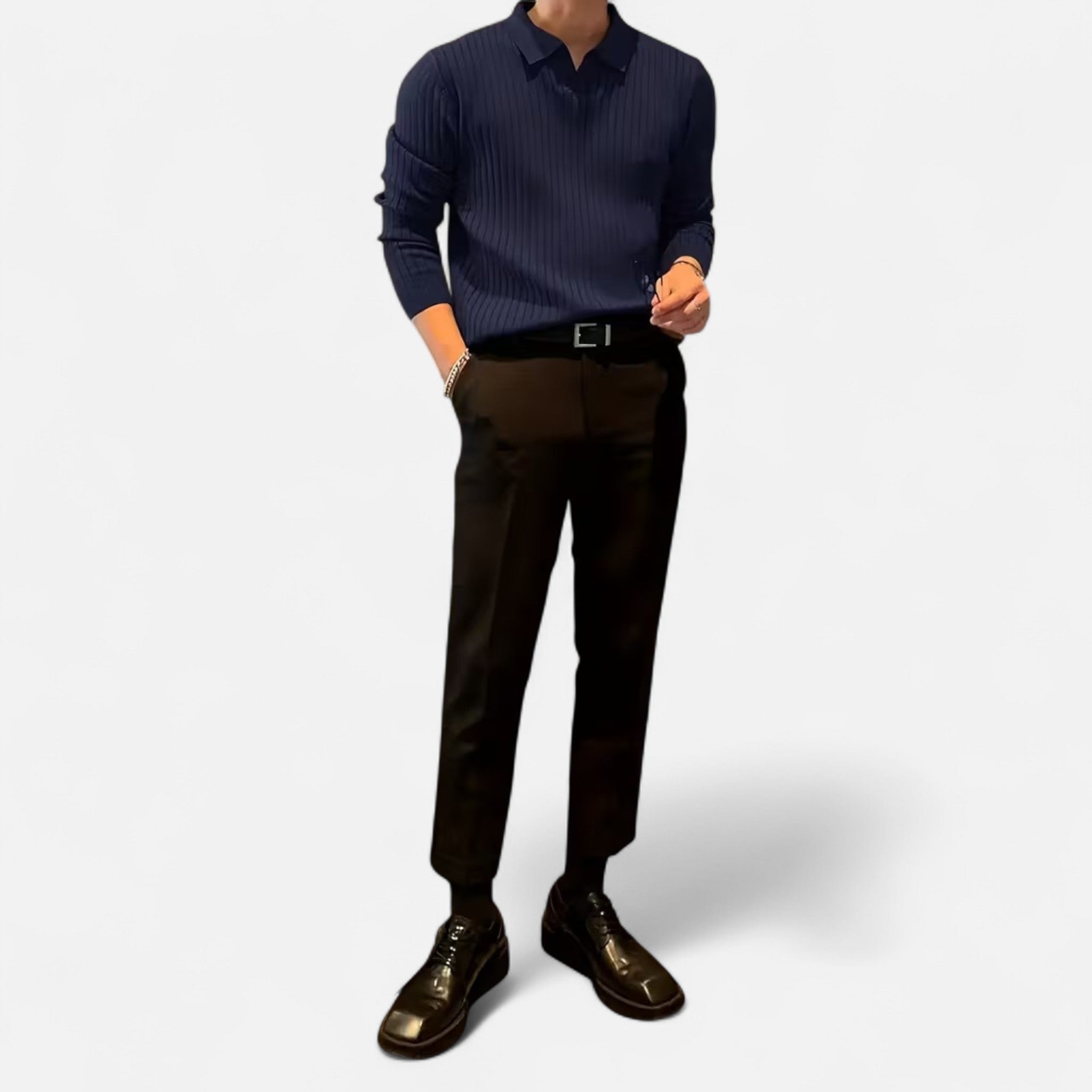 Renvieri | Pull Col Polo – Élégance Décontractée