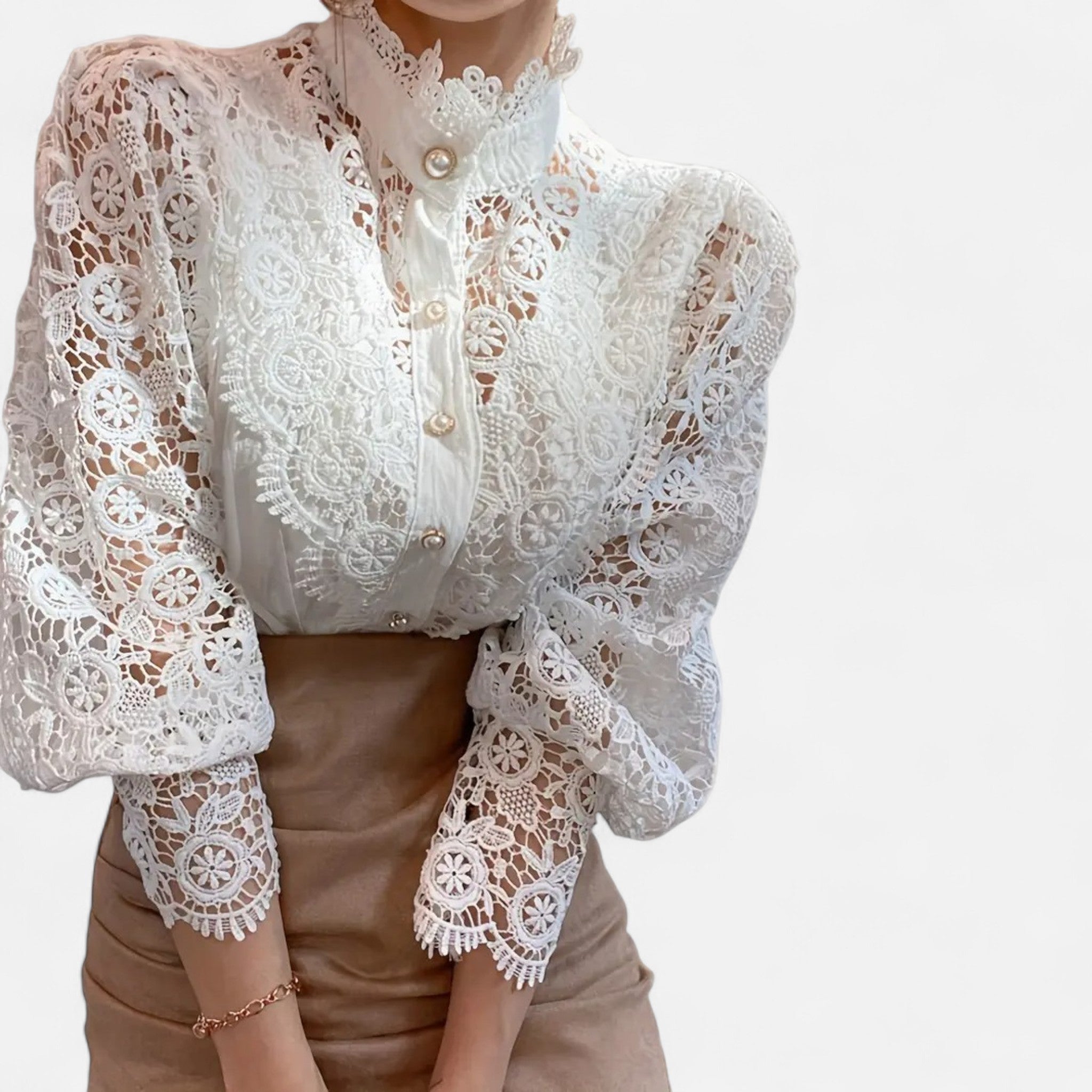 Renvieri | Blouse Victorienne Femme – Dentelle et Grâce