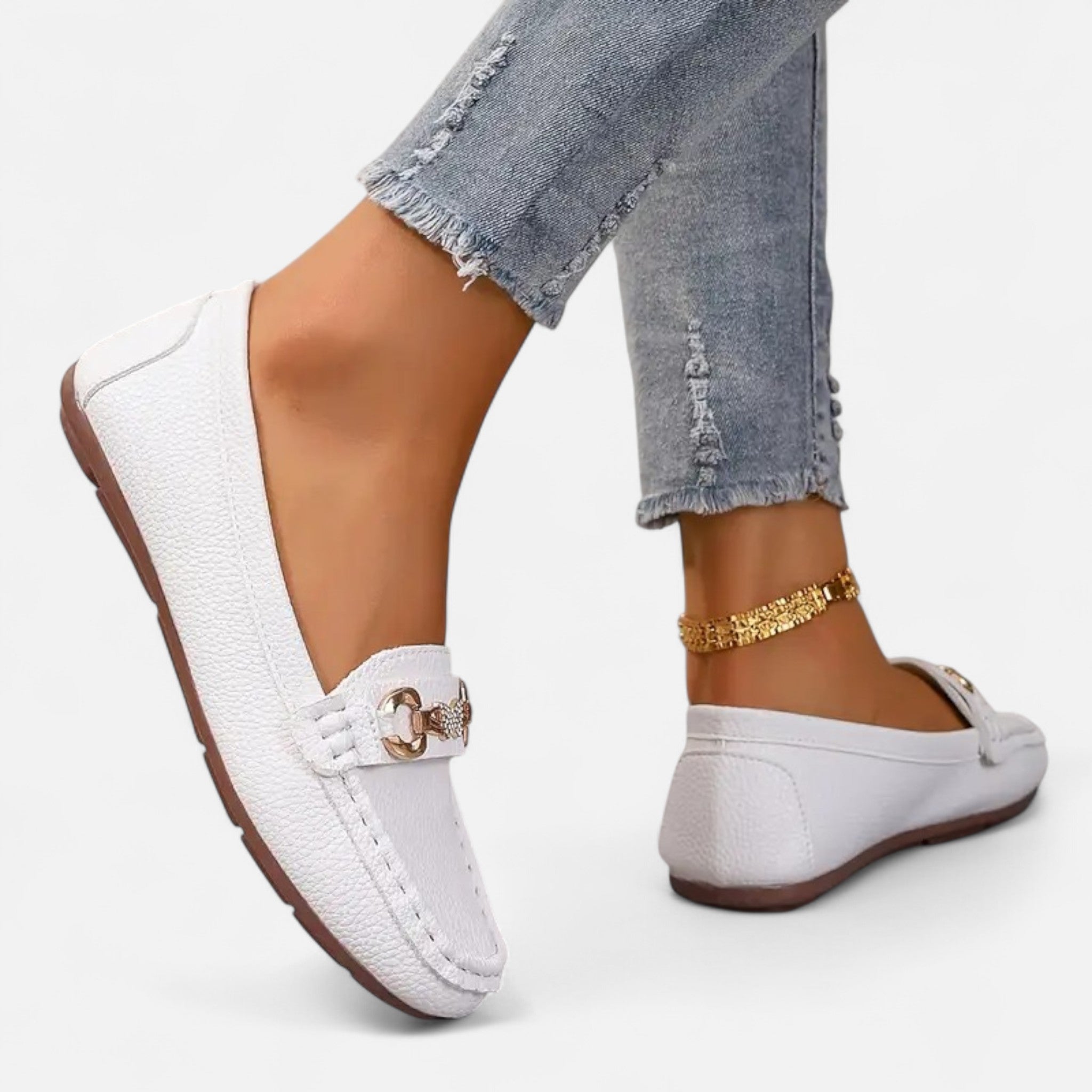 Renvieri | Mocassins Féminins à Bride Strass – Éclat Subtil