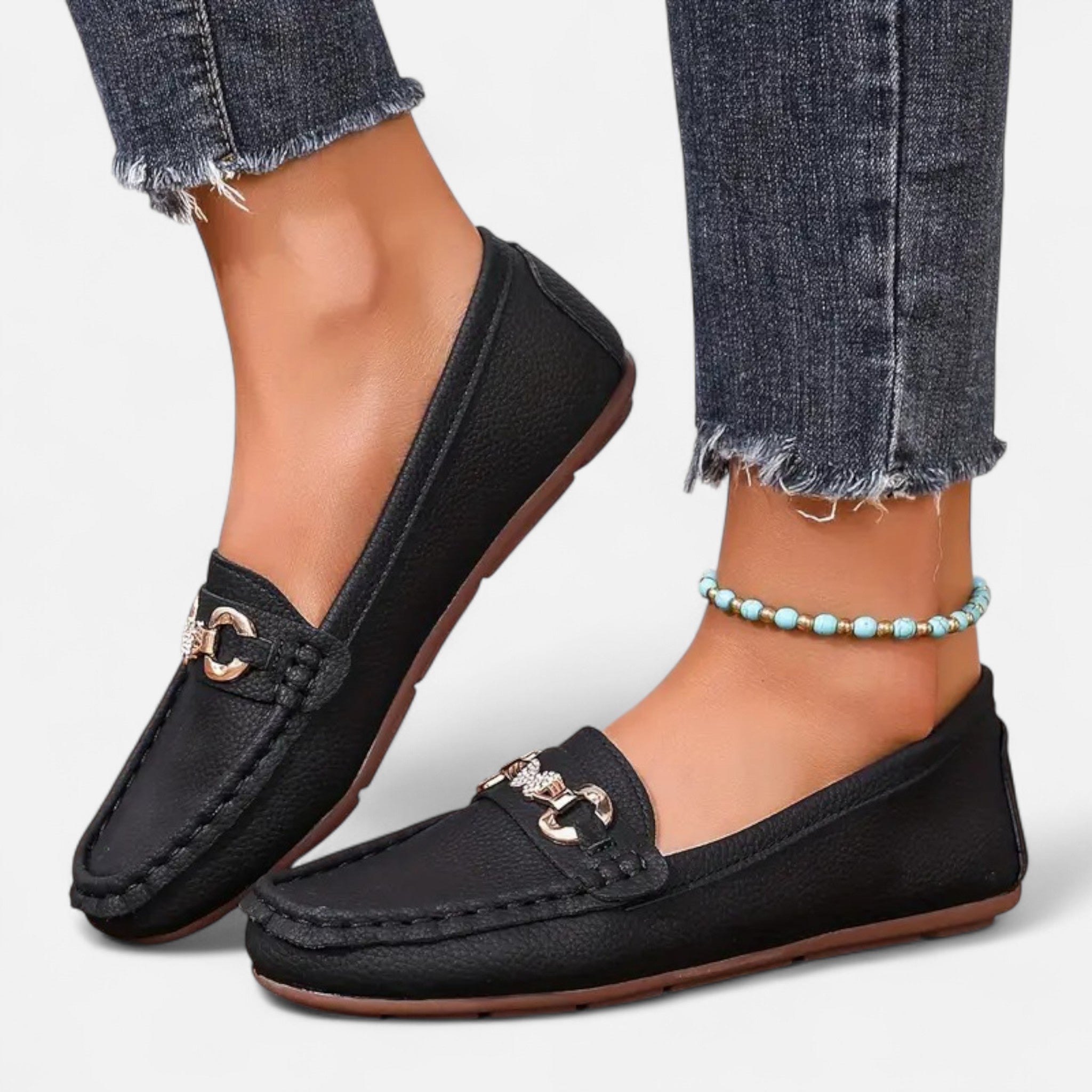 Renvieri | Mocassins Féminins à Bride Strass – Éclat Subtil