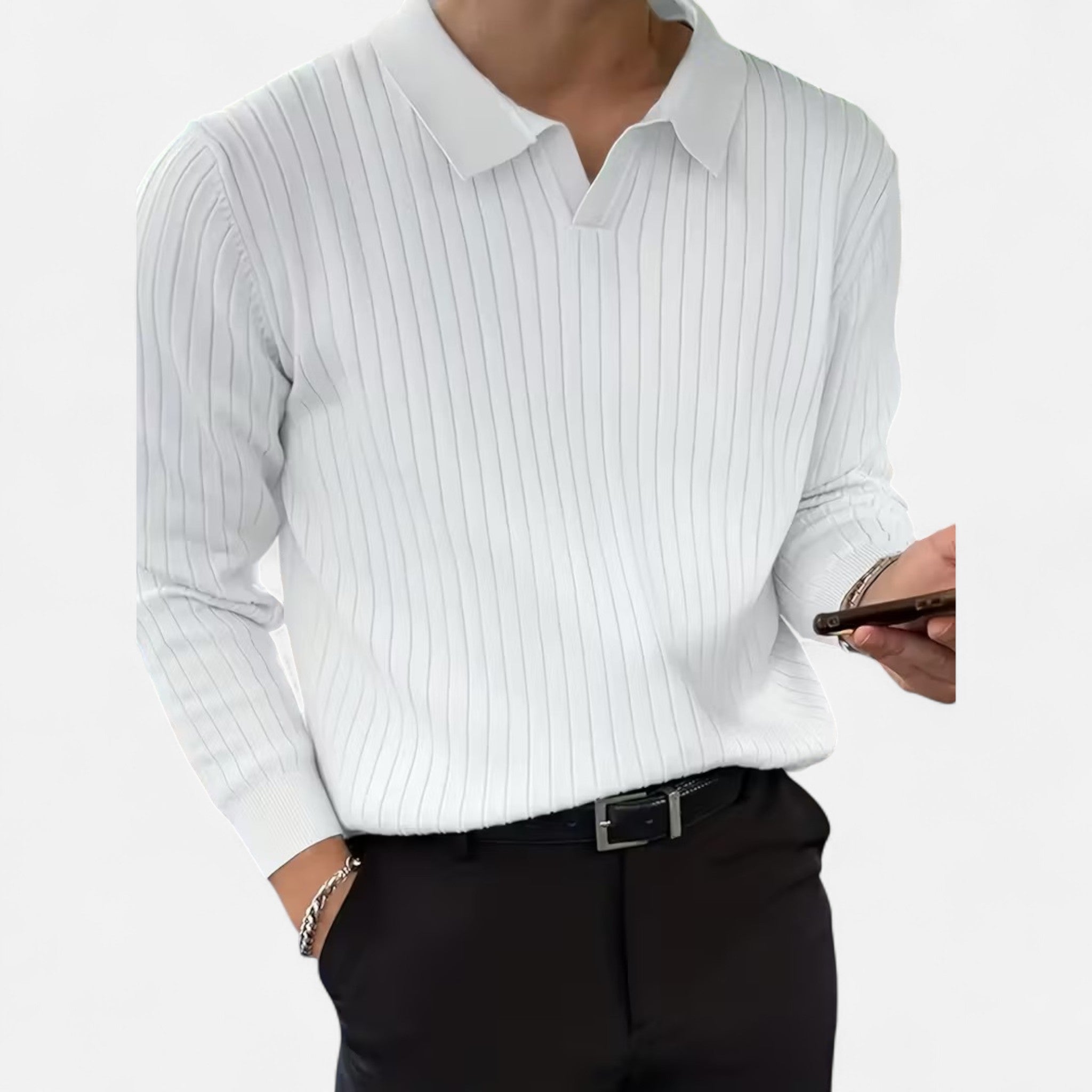 Renvieri | Pull Col Polo – Élégance Décontractée